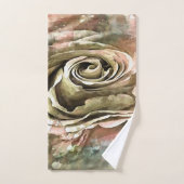 Koraal en grijs artistiek Romantisch Roos Bad Handdoek (Handdoek)