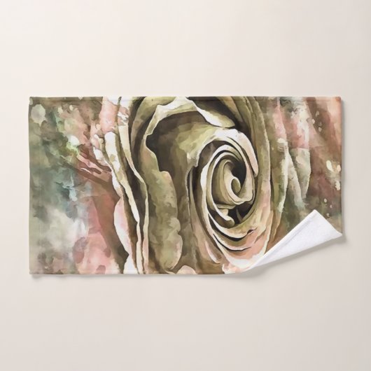Koraal en grijs artistiek Romantisch Roos Bad Handdoek (Handdoek)