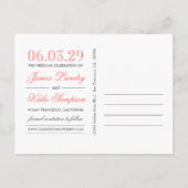 Koraal en Grijs  Script Sla de datum op Aankondigingskaart (Achterkant)