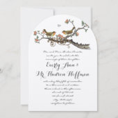 Koraal en grijze bijtende bruiloft kaart (Voorkant)