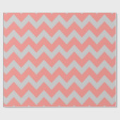 Koraal en grijze Chevron Cadeaupapier (Vlak)