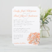 Koraal- en grijze-Romantische - Weddenschap Kaart (Staand voorkant)