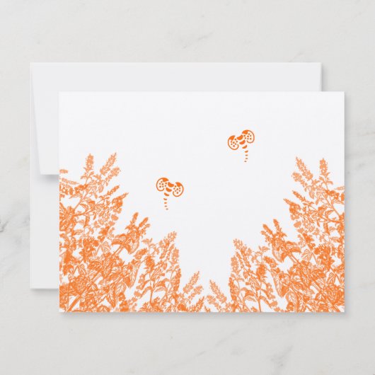 Koraal- en grijze wilde-bloemenweduwschap RSVP (Achterkant)