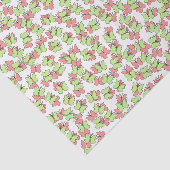 Koraal en groene vlinders tissuepapier (Detail)