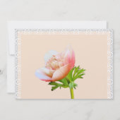 Koraal- en Lace Peony Floral Wedding Kaart (Achterkant)