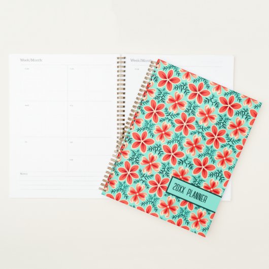 Koraal en Mint Floral Planner (Display)