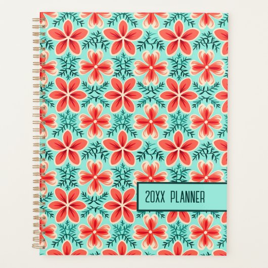 Koraal en Mint Floral Planner (Voorkant)