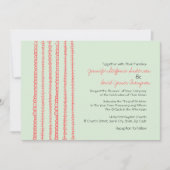 Koraal en Mint Fun Doodles Wedding Invitations Kaart (Voorkant)