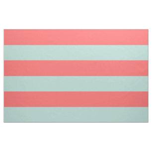 Koraal en Munt Wide Stripes op grote schaal Stof