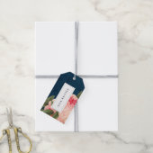 Koraal en Navy Blue Wedding Favor Gift Hang Label Cadeaulabel (Met Touw)