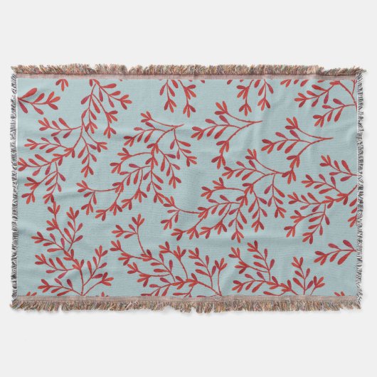 Koraal en oceaan met blauwe schroefdraad deken (Voorkant)