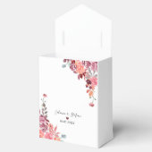 Koraal en perzik Waterverf bloemenbruiloft taart Bedankdoosjes (Geopend)