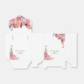 Koraal en perzik Waterverf bloemenbruiloft taart Bedankdoosjes (Uitgevouwen)