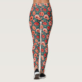 Koraal en roze Chinoiserie Leggings (Achterkant)