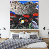 Koraal en vis muur decor canvas Print (Insitu (Slaapkamer))