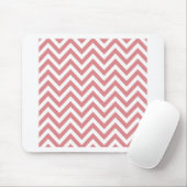 Koraal en wit Chevron Zigzag Pattern Muismat (Met muis)