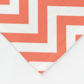 Koraal en wit groots Chevron ZigZag Pattern Fleece Deken (Hoek)