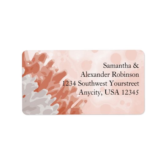 Koraal en wit rif etiket (Voorkant)