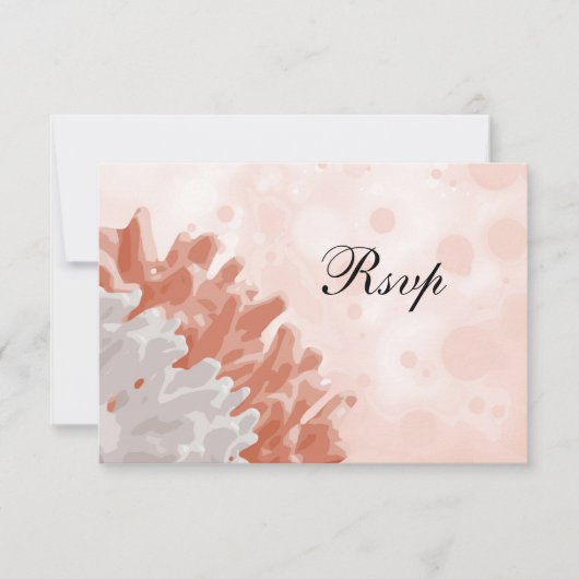 Koraal en wit rif RSVP kaartje (Voorkant)