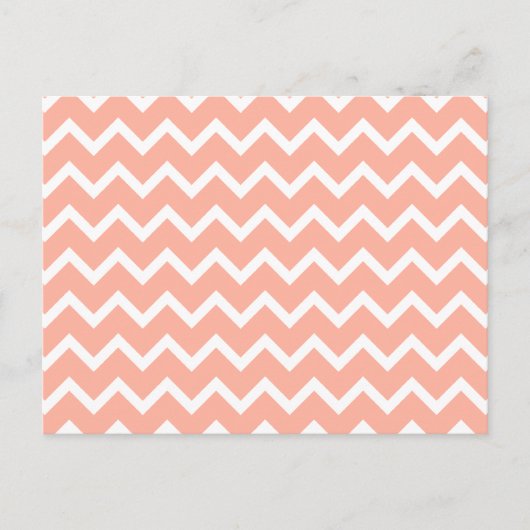 Koraal en wit Zig Zag Pattern. Briefkaart (Voorkant)