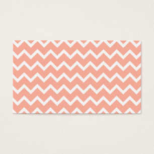 Koraal en wit Zig Zag Pattern. Visitekaartjes