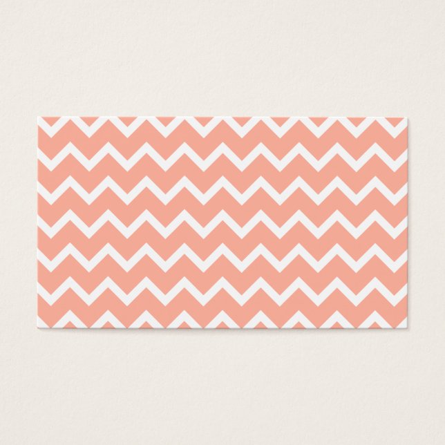Koraal en wit Zig Zag Pattern. Visitekaartjes (Voorkant)
