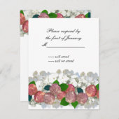 Koraal- en witboeket van Florals Reply Kaart (Voorkant / Achterkant)