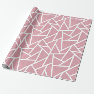 Koraal- en witmozaïekpatroon cadeaupapier
