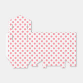 Koraal- en witte polkadots bedankdoosjes (Uitgevouwen)