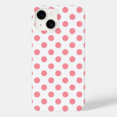Koraal- en witte polkadots Case-Mate iPhone case (Achterkant)