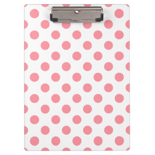 Koraal- en witte polkadots klembord
