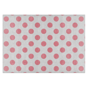 Koraal- en witte polkadots snijplank