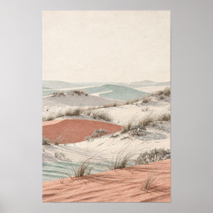 Koraal- en zeeglasduinen Kustwandkunst Poster
