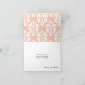 KORAAL EN ZWARTE DAMASTEN EIFFELTOREN DANK JE WEL BEDANKKAART (Binnen)