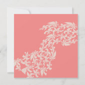 Koraal Fleur de Lis Modern Wedding Kaart (Achterkant)