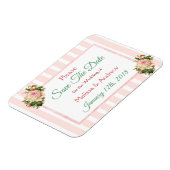 Koraal Floral Save the Date Wedding Magnet Magneet (Linkerzijde)