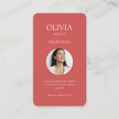 Koraal Foto Sociale QR Code Visitekaartje (Voorkant)