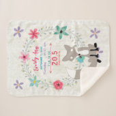 Koraal Fox Baby Girl Stats Waterverf Breed Sherpa Deken (Voorkant (horizontaal))