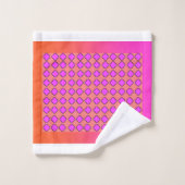 Koraal + Fuchsia Blossom Bath Towel Set Bad Handdoek (Wasdoekje)