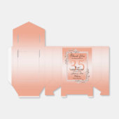 Koraal Gem en Glitter 35th Wedding Jubileum Bedankdoosjes (Uitgevouwen)