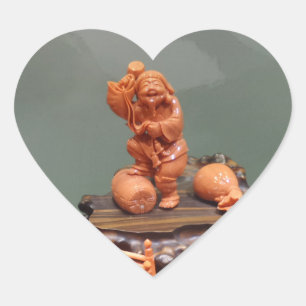 Koraal gemaakt van Chinese motif Heart Sticker