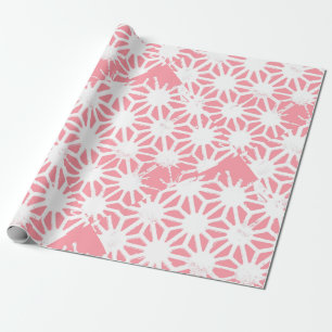 Koraal geometrisch patroon cadeaupapier