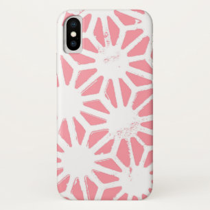 Koraal geometrisch patroon iPhone x hoesje