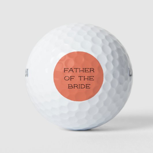Koraal gepersonaliseerde vader van de bruid golfballen (Voorkant)