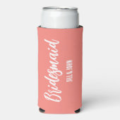 Koraal gestileerde bruiloft bruidsmeisje (Seltzer Voorkant)