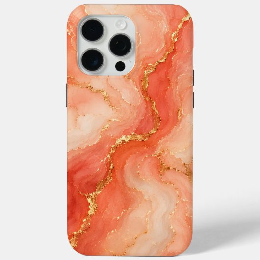 Koraal Goud Marmer Rivier Abstract Case-Mate iPhone Case (Achterkant)