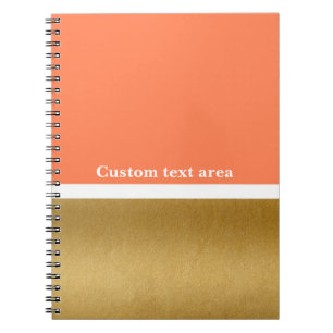 Koraal & Goud & Wit Modern Glam Journaal Notebook Notitieboek