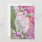 Koraal, gras en pony-roze bloei kaart (Voorkant)