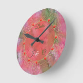 Koraal, gras en pony-roze Sierkussen Ronde Klok (Hoek)