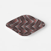 Koraal, grijs, bruin zigzagpatroon. papieren bordje (Gebogen)